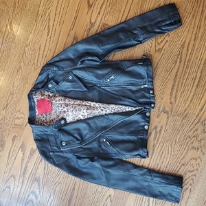 5/48 Faux Leather Jacket, black, size M